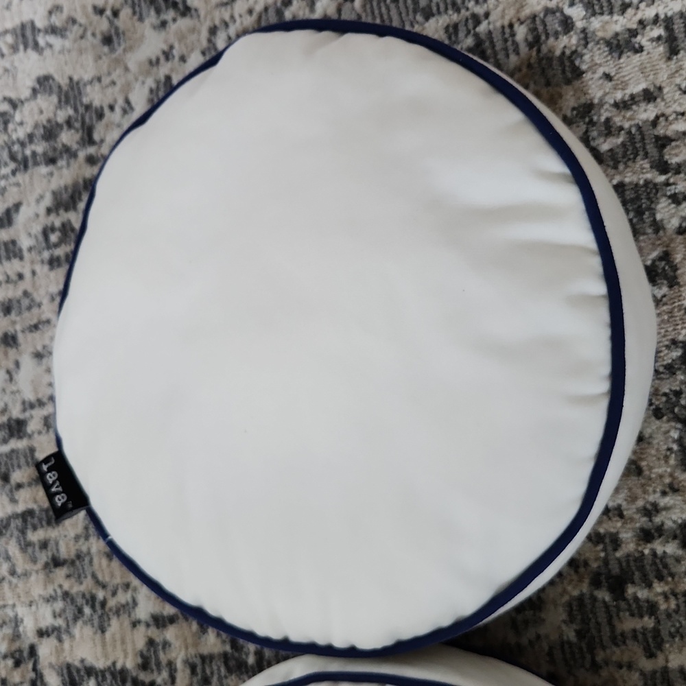 Coastal Boucle Applique Pillows Round Set of 3 - Picture 9 of 17